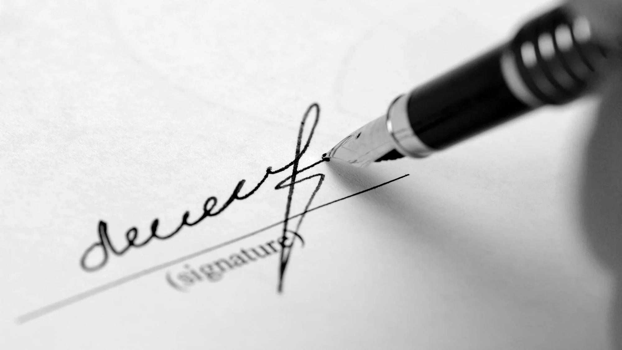 Unterschrift für den Hausbau